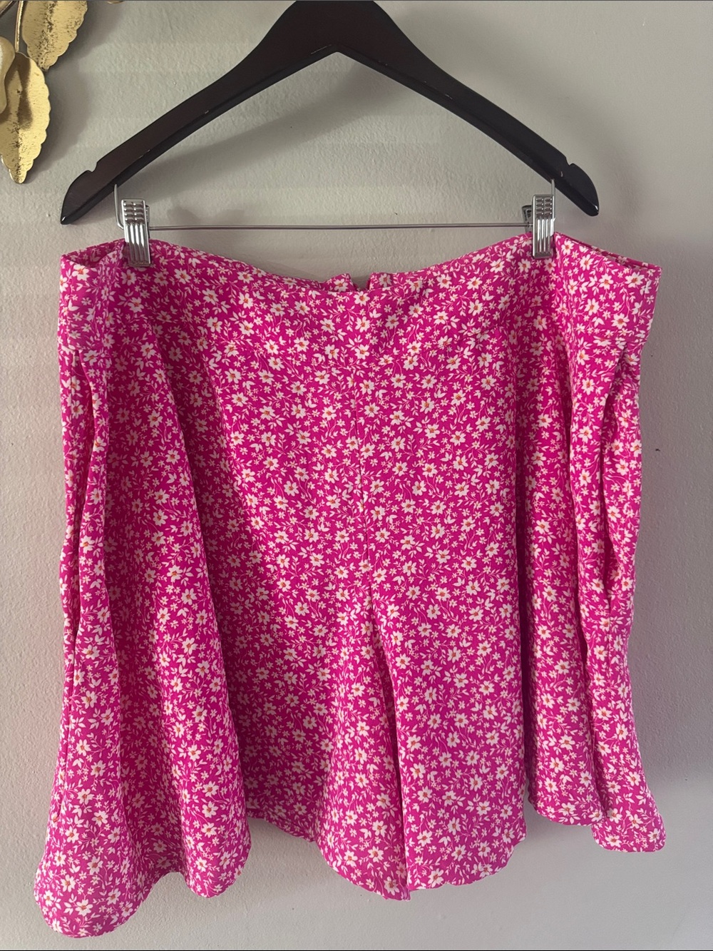 Women's Pink Floral A-Line Skirt
